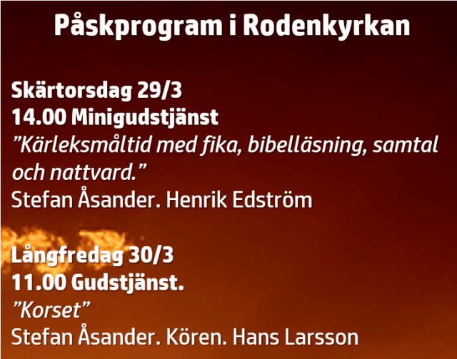 Gudstjänster under påsken